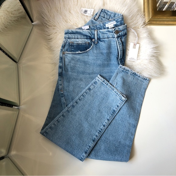 GOOD AMERICAN NWT Good Girlfriend High Denim Jeans NEW With Tags - Picture 4 of 16